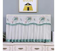 Treer TV Housse Anti-Poussière 32 à 75 Pouces, Housses de Télévision Tissu en Dentelle Couverture de Protection pour TV Universelle Protections Écrans Lavable (Gardénia vert,60 pouces)