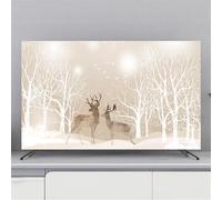Treer TV Housse Anti-Poussière, Housses de Télévision en Tissu Élastique Couverture de Télévision Housse d'Écran Protection for TV de 32 à 80 Pouces (46-48 Pouces,Elan Kaki)
