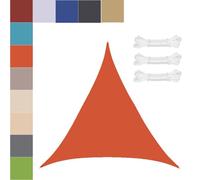 Treer Voile d'ombrage Triangle Imperméable 2/3/4/5 m Toile Ombrage avec 3 Corde, sans Perçage, Offre Une Protection Contre Les UV, pour Terrasse, Jardin, Camping (Orange,2x2x2m)