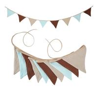 Treer Wimpelkette Stoff Kinderzimmer, Wimpelkette Stoff Bunt - Herbstlicher Deko für Girlande Kinderzimmer Deko, Wanddeko Party (Bleu café)