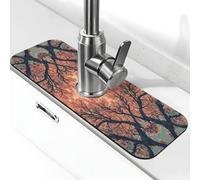 Trees are Blooming All Over The Sky. Tapis de robinet anti-éclaboussures pour évier, ventouse pour robinet de cuisine, poignée de robinet, bac récupérateur d'égouttement, tapis de séchage pour salle
