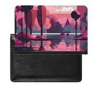 Trees by Lake Housse de protection pour passeport avec blocage RFID - Porte-carte d'identité - Portefeuille de voyage sécurisé pour tickets de passeport, cartes de crédit, style, taille unique, Style