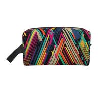 Trees Painting Trousse de toilette de voyage portable de grande capacité (modèles imprimés) étanche pour homme et femme pour voyages d'affaires, fitness, salle de bain, rangement quotidien, Rayures