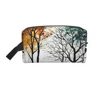 Trees Painting Trousse de toilette de voyage portable de grande capacité (modèles imprimés) étanche pour homme et femme pour voyages d'affaires, fitness, salle de bain, rangement quotidien, Peinture