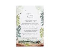 Trees Poem by Joyce Kilmer Poetry Poster Nature Inspired Canvas Wall Art for Bedroom and Gallery Decor(Framed,08x12inch(20x30cm))