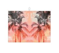 Trees Under The Setting Sun Grand tapis égouttoir en microfibre réutilisable lavable pour accessoire de cuisine 45,7 x 61 cm