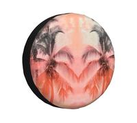 Trees Under The Setting Sun - Housse de pneu de secours imperméable et anti-poussière - Ajustement universel pour remorque, camping-car, SUV, camion, camping-car, 40,6 cm