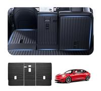Treesiche Housse de Siège Arrière pour Tesla 2020-2024 Model Y (5 sièges) Velcro Toutes Saisons Tapis pour Chien Tapis pour Animal de Compagnie Coffre de Chargement 3 pièces