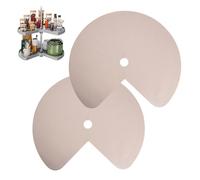 Treesunshine Lazy Susan Lot de 2 inserts d'étagère, 66 cm, en silicone lazy Susan, plateau tournant, organisateur pour plateau tournant, porte-épices, antidérapant, avec protection thermique (kaki)