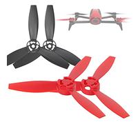 TREETDOBV 4pcs Hélices en Plastique Props Rotor, RC Avion Hélice Modifiée Accessoire de Remplacement Fit pour Bebop 2 Drone Quadcopter, Noir, Noir Rouge, Noir Blanc(2 Noirs 2 Rouges)