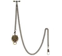 TREEWETO Albert Montre de poche pour homme avec 2 crochets Motif loup antique, bronze, Antique