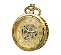 TREEWETO Men's Pocket Watch Hollow Steampunk Skeleton Dial Visible Gears Mechanical Movement Open Face Fob Watches