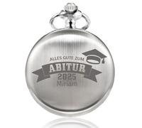 TREEWETO Montre à gousset unique pour homme avec chaîne gravée