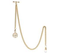 TREEWETO Montre de Poche Albert pour Homme avec 2 Crochets et Pendentif Arbre de Vie Antique, doré, Antique