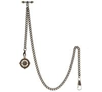 TREEWETO Montre de Poche Albert pour Homme avec 2 Crochets et Pendentif Boussole Antique, Bronze, Antique