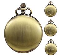 TREEWETO Montre de poche avec chaîne pour homme - Cadeau d'anniversaire, de fête des pères, de fête des pères, bronze, Classique
