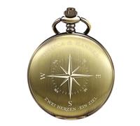 TREEWETO Montre de poche avec gravure, cadeau de mariage personnalisé, cadeau pour couple, avec boussole, nœud personnalisable, nom et date, bronze, Classique