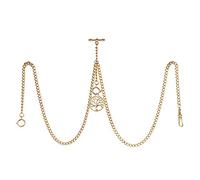 TREEWETO Montre de poche double Albert pour homme avec 3 crochets et pendentif arbre de vie antique, doré, Antique