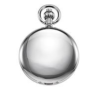 TREEWETO Montre de Poche Unisexe avec chaîne analogique - Remontage Manuel - Antique - Mécanisme Apparent - Chiffres Romains - Argent
