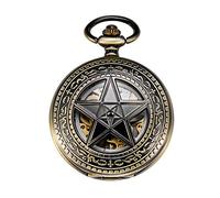 TREEWETO Montre Gousset Mecanique Montres Poche Steampunk Squelette rétro Pendentif Montre Gousset Dore