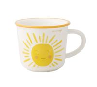 TREEWOO Jolie tasse en céramique avec poignée « Good Morning » de 355 ml pour café, thé, lait, eau, eau, cadeau pour homme et femme, passe au lave-vaisselle et au micro-ondes (soleil)