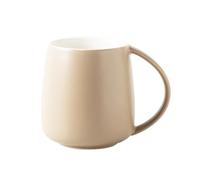 TREEWOO Tasses classiques en céramique de grande capacité - 400 ml - Tasse nordique à finition mate avec poignée pour la maison, le bureau, homme et femme (marron clair)