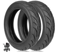 TREFAN Pneu extérieur et intérieur 10 x 2,125 250 x 54 pour scooter électrique Ninebot F20 F25 F30 F40/Xiaomi 4Pro - 10" - Avec chambre à air pour poussette ABC (2 pneus)