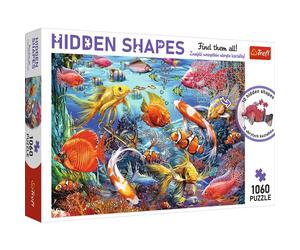Trefl 10676 1000 + 60 Elemente, Versteckte Formen Finden, Unkonventionelles Puzzle, Wasser, Fische, Tiere, Kreative Unterhaltung, Spaß Für Erwachsene Und Kinder AB 12 Jahren, Unterwasserleben