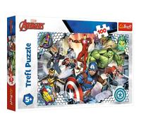 Trefl - Marvel The Avengers, Famous Avengers - Casse-tête 100 éléments - Casse-tête coloré avec Les Super-héros de Marvel, Disney, Divertissement créatif, pour Les Enfants à partir de 5 Ans.