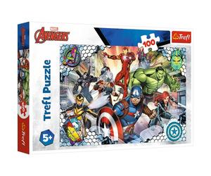 Trefl 16454 100 Puzzles Elemente-Bunte mit Superhelden, Disney, Kreative Unterhaltung, Spaß für Kinder AB 5 Jahren Children's, Marvel The Avengers, Famous Avengers