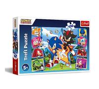 Trefl Puzzle Sonic The Hedgehog – 100 éléments, coloré, personnages du jeu, dès 5 ans