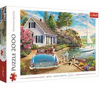 Trefl Puzzle 2000 pièces Port de Vacances (27124) – Chiens, Voilier, Été – Adultes & enfants 12+