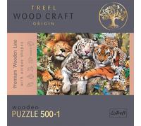 Trefl 20152 Puzzle en bois Les chats sauvages dans la jungle - 500+1 pièces