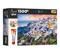 TREFL 2in1 puzzle set Belle île de Santorin, Grèce 1500 pièces avec colle