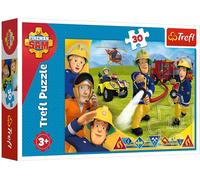 Trefl 18244, Puzzle, Bereit zu Helfen, Feuerwehrmann Sam, 30 Teile, für Kinder AB 3 Jahren