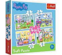 Trefl 34359 Puzzle 4 en 1 Peppa Pig - 12, 15, 20, 24 pièces