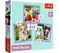 Trefl 34854 Lot de 3 adorables chiens – 3 en 1, 20 à 50 pièces – Dès 3 ans