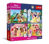 Trefl - 4-in-1 Jigsaw Puzzles: Princesse, Princesses romantiques - 4 x 88 pièces - Affiche, Lot de Quatre Puzzles pour Enfants à partir de 5 Ans