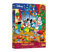 Trefl - 40e Anniversaire de Trefl : Disney, Mickey Mouse et Ses Amis - Noël - Puzzle de 600 Pièces avec Les Personnages des Films animés Classiques, pour Les Adultes et Les Enfants à partir de 14 Ans