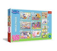 Trefl 90358 Peppa Pig Lot de 10 Puzzles pour Enfants à partir de 4 Ans Motif Peppa Pig Multicolore 0