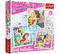 Trefl 916 34842 EA 3 in 1 Disney Princess, Multicolored, Raiponce Aurore et Ariel