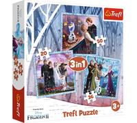 Trefl - Puzzle - Un Conte Magique Disney La Reine des neiges 2 de 20 à 50 Pièces, 3 Sets pour Les Enfants à partir de 3 Ans