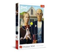 Trefl - American Gothic : Edition de Chien - Puzzle 500 Pièces - DIY avec l’Art, Classique pour Les Adultes et Les Enfants à partir de 10 Ans