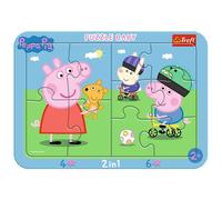 Trefl - Baby Puzzles en Cadres, Heureuse Peppa Pig, Peppa Pig, pour Les Enfants à partir de 2 Ans