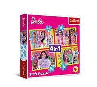 Trefl - Barbie, Le Monde Joyeux de Barbie - Puzzles 4 en 1, 4 Puzzles de 35 à 70 pièces - colorés avec Les poupées cultes, différents Niveaux de difficulté, pour Les Enfants à partir de 4 Ans
