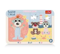 Trefl - Bébés et Ours en Peluche - Bébés Mignons - Puzzle 2 en 1 avec Cadre pour bébés pour Enfants à partir de 2 Ans