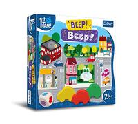 Trefl - Beep ! Beep !, Le Premier Jeu de Plateau - Jeu de plateau pour les plus jeunes, voitures en bois, grands éléments, jeu pour les tout-petits, apprendre en jouant