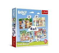 Trefl - Bluey et Son Univers - Puzzles 4en1, 4 Puzzles, de 12 à 24 Pièces - Différents Niveaux de Difficulté, Loisir pour Les Enfants à partir de 3 Ans