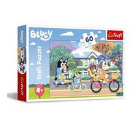 Trefl - Bluey, Joyeux Bluey- Puzzle 60 Pièces - Puzzle coloré avec des Personnages de Bande Dessinée, Divertissement Créatif, Loisir pour Les Enfants à partir de 4 Ans