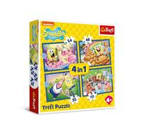 Trefl - Bob l'Éponge, la Vie sous-Marine de Bob l'Éponge - Puzzle 4 en 1, 4 Puzzles, de 35 à 70 Pièces - Différents Niveaux de Difficulté, pour Les Enfants à partir de 4 Ans